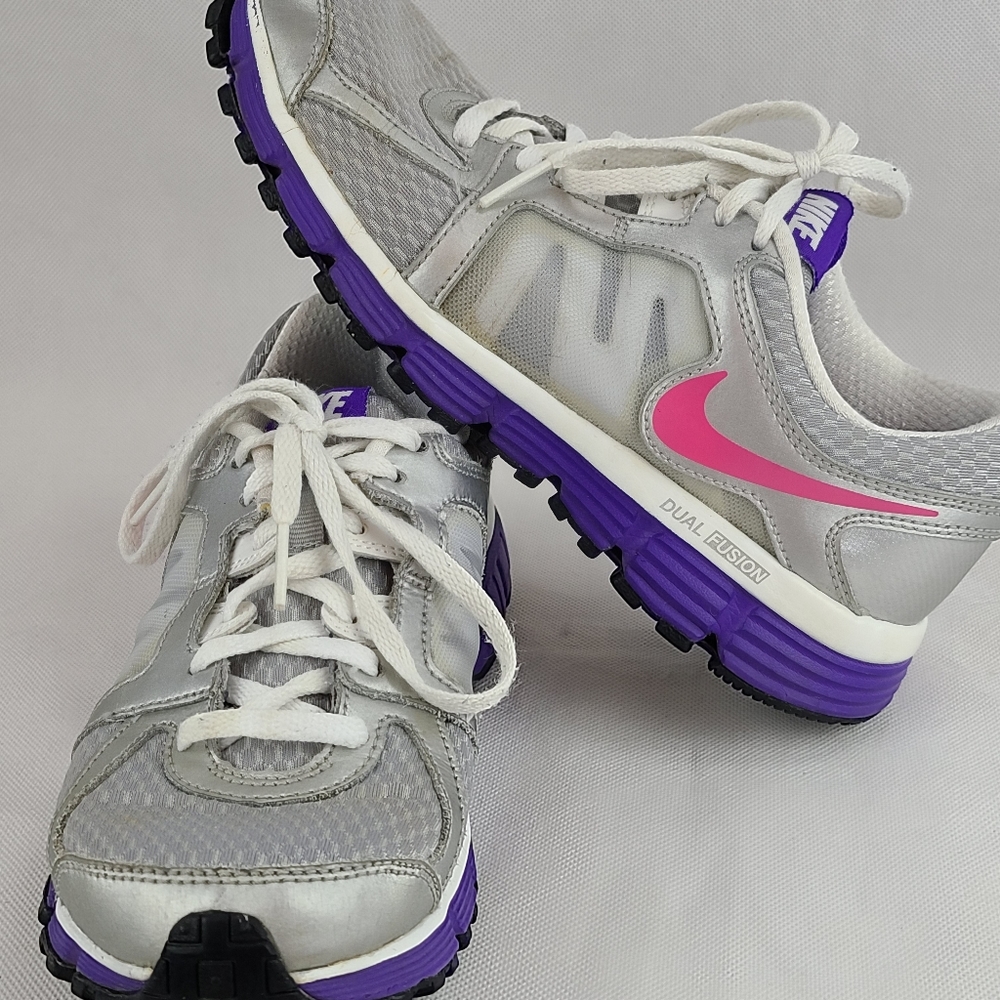 Nike Dual Fusion ST2 Women's (6.5) Youth (5Y) Gray Running Shoes 456970-006